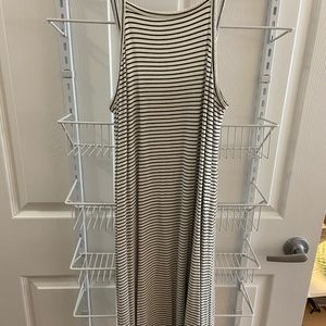 Black and white striped dress